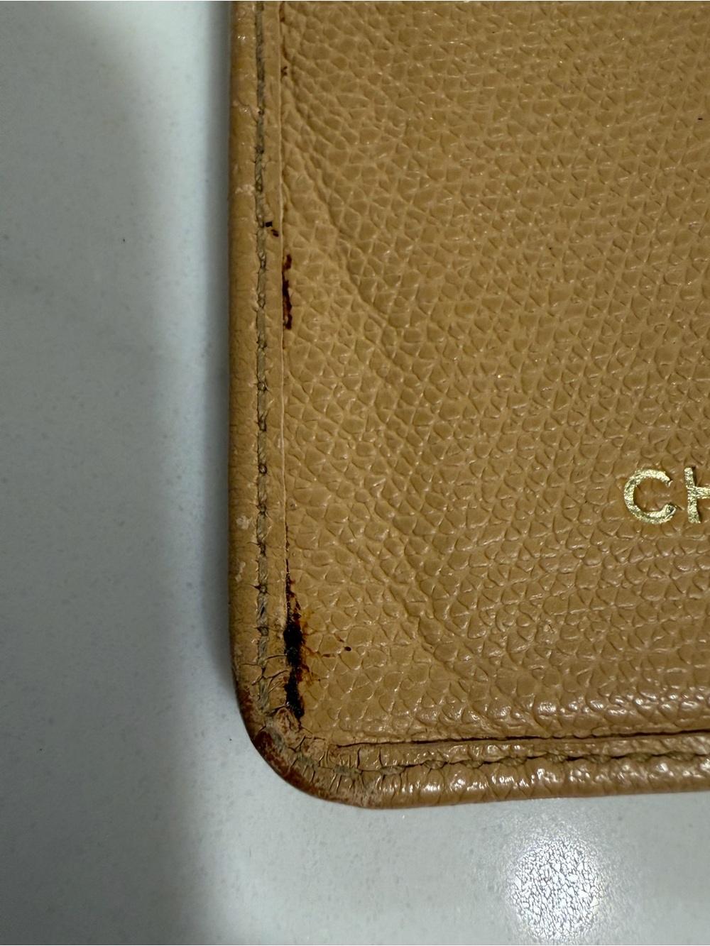 Chanel button bifold long wallet in Tan leather - Picture 13 of 16
